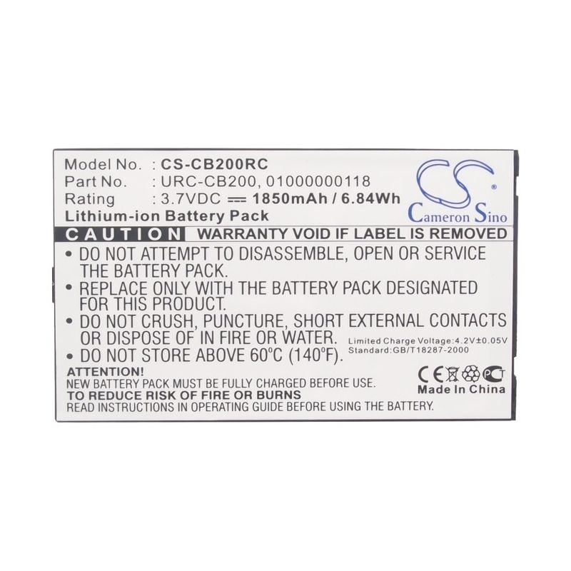 Li-ion Battery Fits Sonos, Cb200, Cb200wr1, Controller 200 3.7v, 1850mah Remote Control Cameron Sino Technology Limited