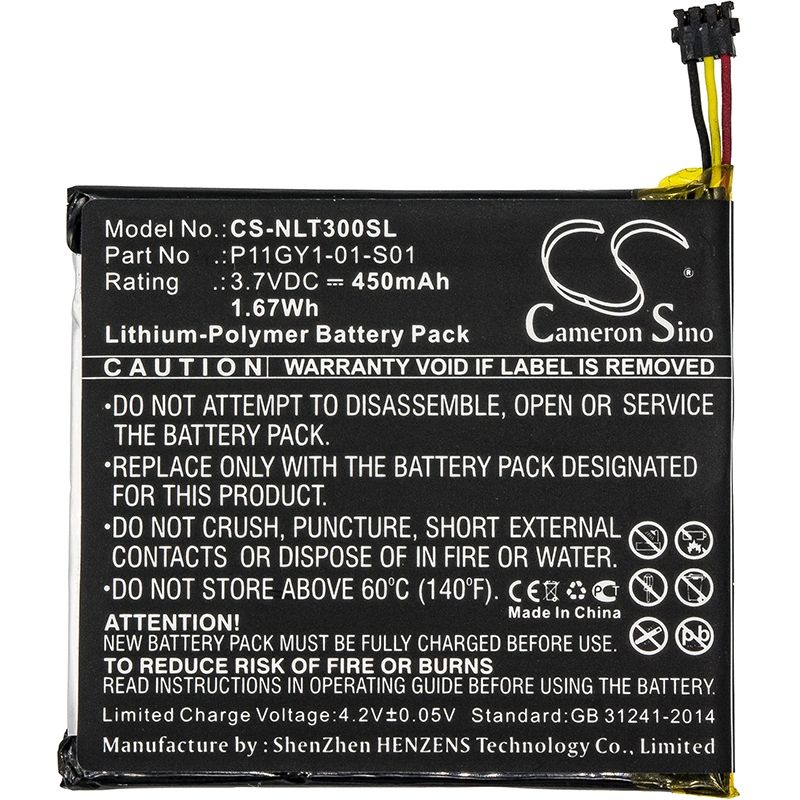 Li-polymer Battery Fits Nest, Learning Thermostat T200377, Learning Thermostat T200477, Learning Thermostat T200577 3.7v, 450mah Smart Home Cameron Sino Technology Limited
