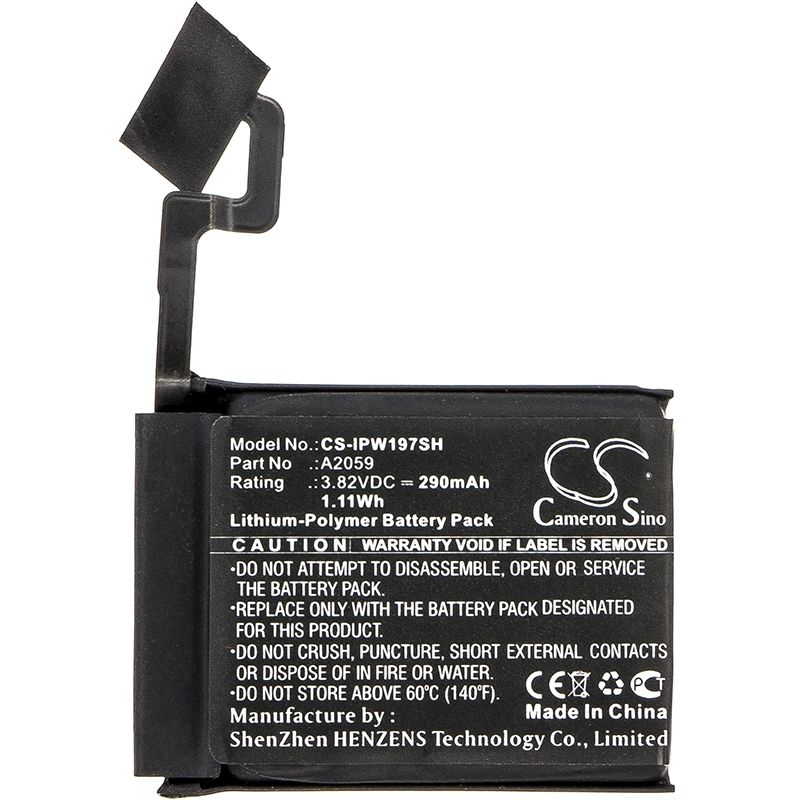 Li-Polymer Battery fits Apple, A1976, Watch Series 4 44mm, 3.82V, 290mAh Smartwatch Cameron Sino Technology Limited