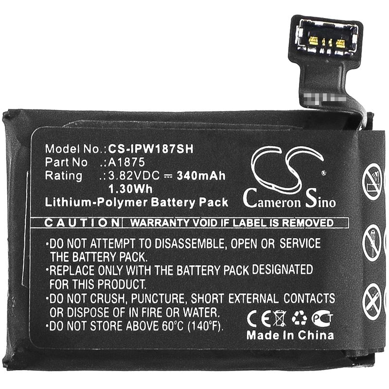 Li-Polymer Battery fits Apple, A1861, Watch Series 3 42mm, Watch Series 3 Gps 42mm 3.82V, 340mAh Smartwatch Cameron Sino Technology Limited