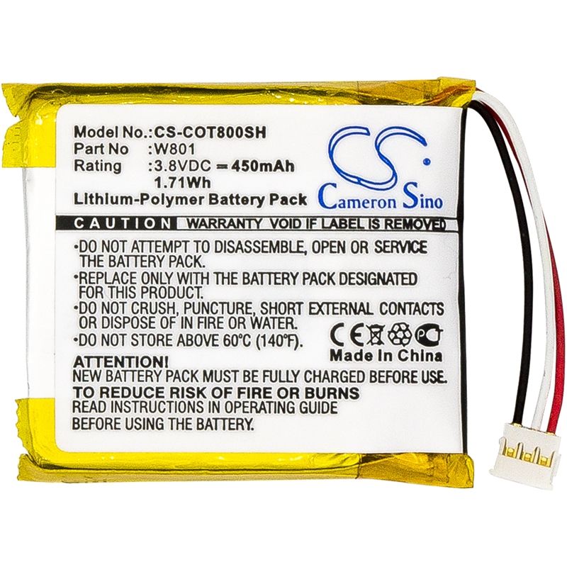 Li-polymer Battery Fits Codio, K8, T8, 3.8v, 450mah Smartwatch Cameron Sino Technology Limited