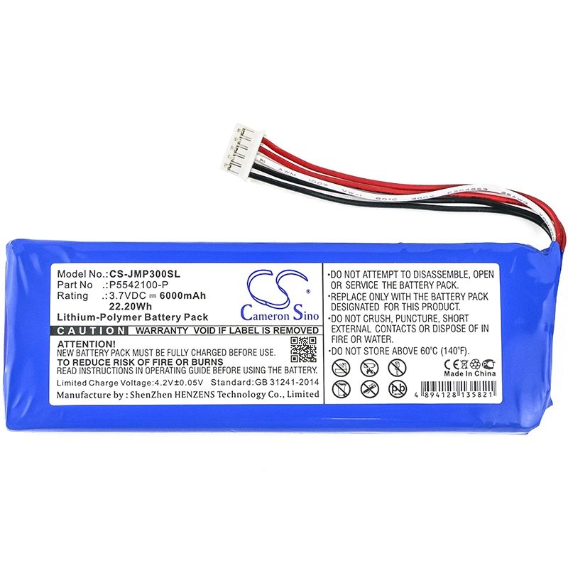 Li-polymer Battery Fits Jbl, 2017dj1714, Apjblpuese3, Pulse 3 3.7v, 6000mah Speaker Cameron Sino Technology Limited