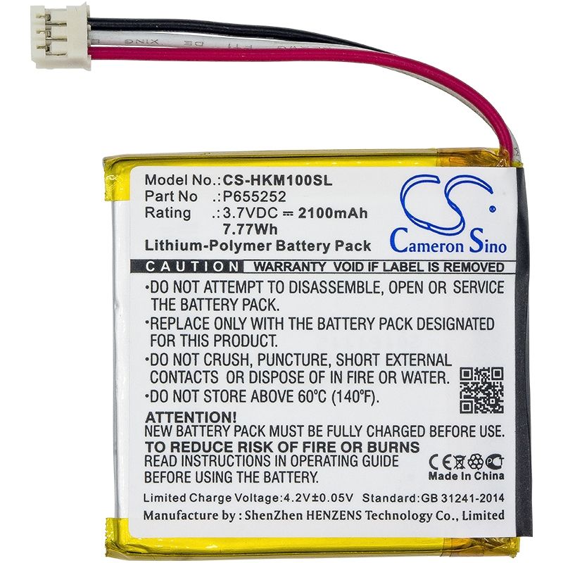 Li-Polymer Speaker Battery fits Harman/kardon, Esquire Mini, Harman/kardon 3.7V, 2100mAh Speaker Cameron Sino Technology Limited