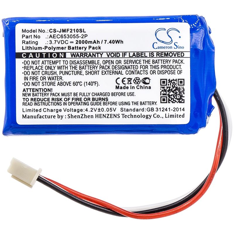 Li-polymer Speaker Battery Fits Jbl, Flip 2 (2013), Flip Ii (2013), 3.7v, 2000mah Speaker Cameron Sino Technology Limited