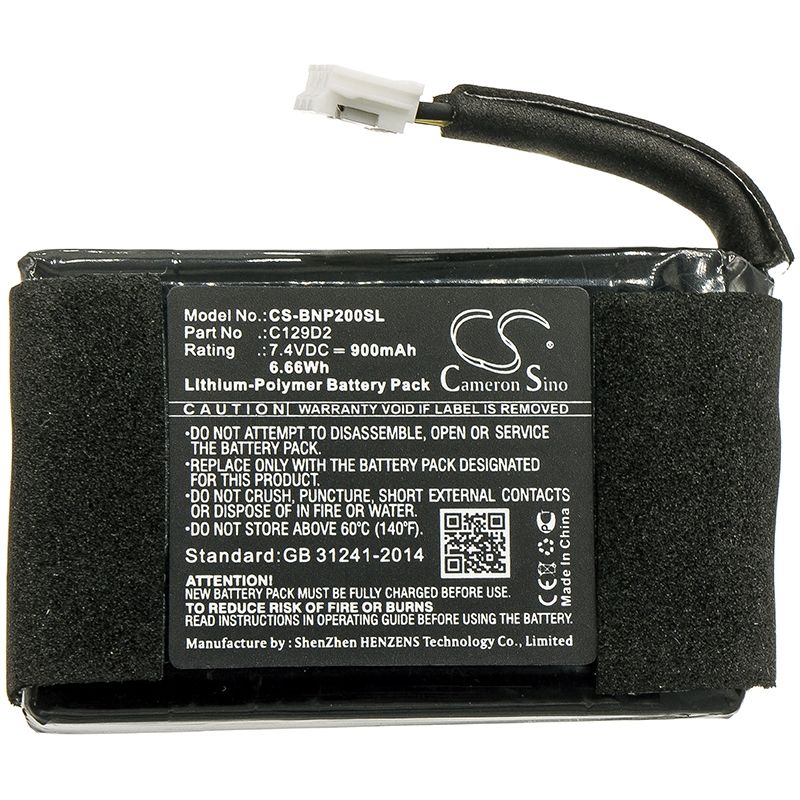 Li-Polymer Speaker Battery fits Bang & Olufsen, Beoplay P2, Bang & Olufsen 7.4V, 900mAh Speaker Cameron Sino Technology Limited