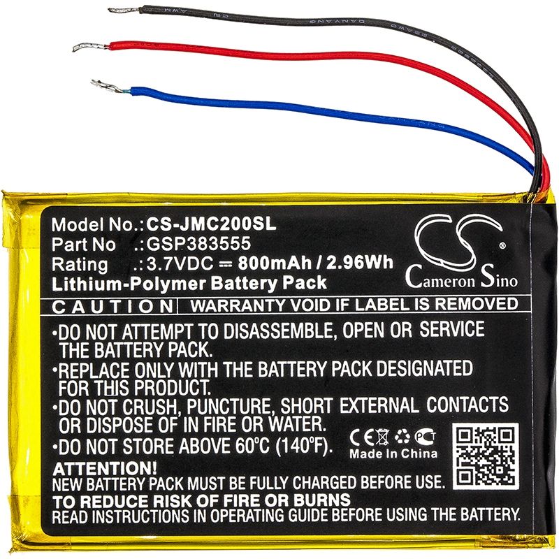 Li-polymer Speaker Battery Fits Jbl, Clip 2, Clip 2 An, Clip2blkam 3.7v, 800mah Speaker Cameron Sino Technology Limited