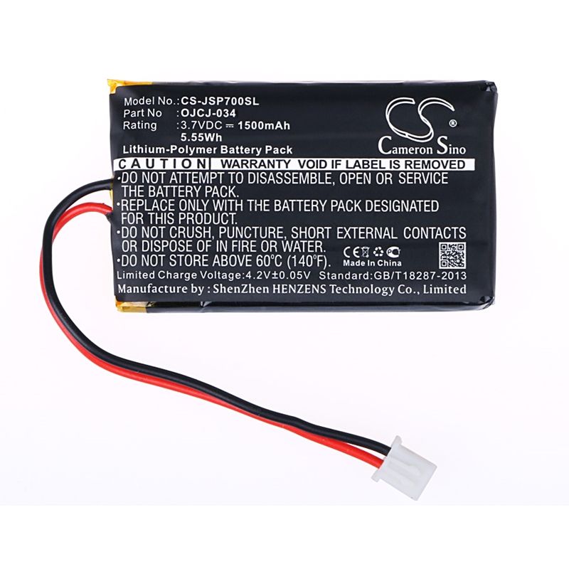 Li-Polymer Speaker Battery fits Jvc, Jvc Sp-ad70-a, Jvc Sp-ad70-b, Sp-ad70 3.7V, 1500mAh Speaker Cameron Sino Technology Limited