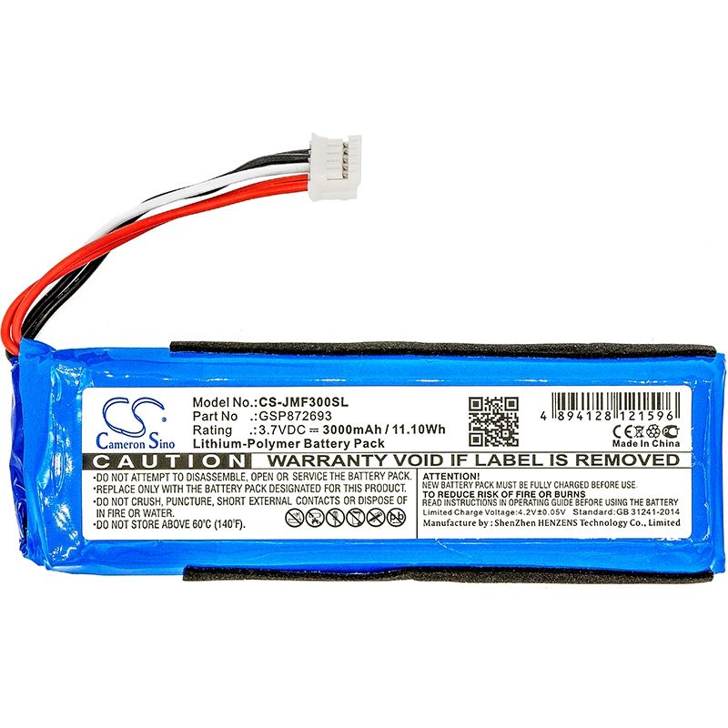 Li-polymer Speaker Battery Fits Jbl, Flip 3, Jblflip3gray, 3.7v, 3000mah Speaker Cameron Sino Technology Limited