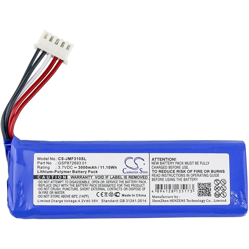 Li-polymer Speaker Battery Fits Jbl, Flip 4, Flip 4 Special Edition, 3.7v, 3000mah Speaker Cameron Sino Technology Limited