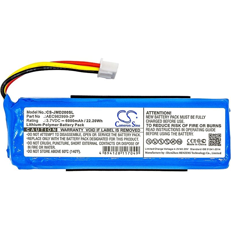 Li-polymer Speaker Battery Fits Jbl, Charge, Jbl 3.7v, 6000mah Speaker Cameron Sino Technology Limited