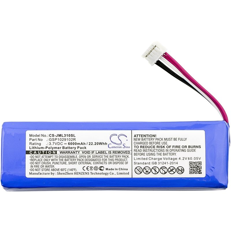 Li-polymer Speaker Battery Fits Jbl, Charge 2, Charge 2 Plus, Charge 2+ 3.7v, 6000mah Speaker Cameron Sino Technology Limited