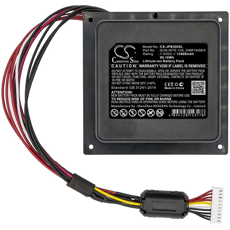 Li-ion Speaker Battery Fits Jbl, Jblpartybox300cn, Partybox 300, 7.4v, 13400mah Speaker Cameron Sino Technology Limited