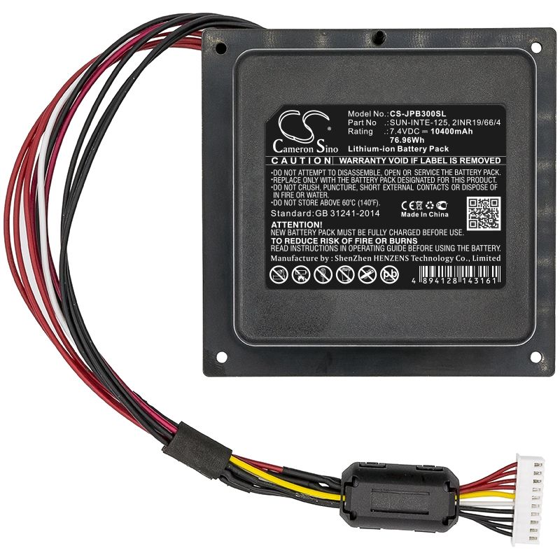 Li-ion Speaker Battery fits Jbl, Jblpartybox300cn, Partybox 300, 7.4V, 10400mAh Speaker Cameron Sino Technology Limited