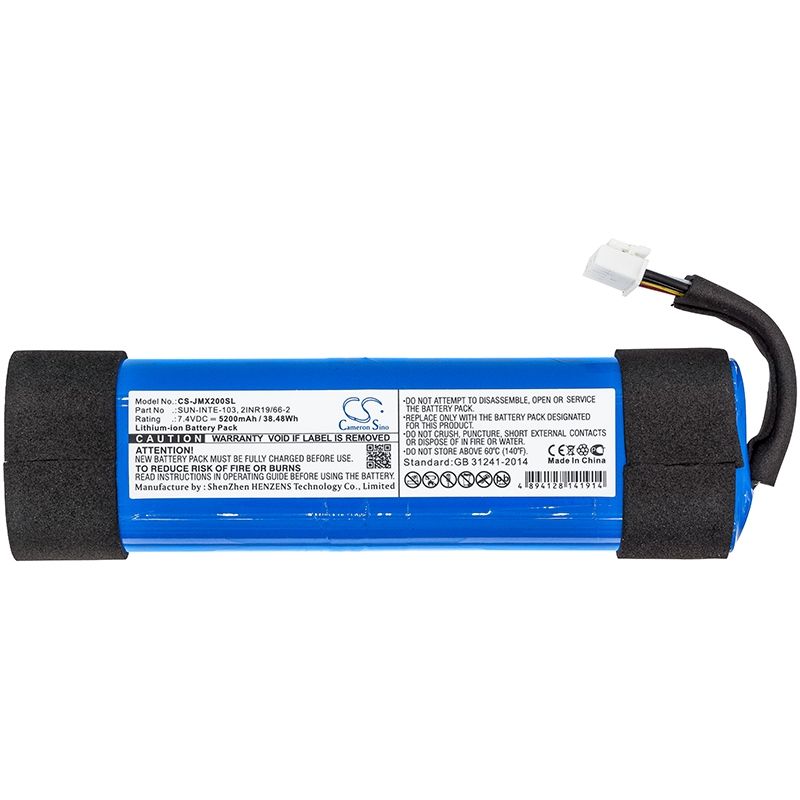 Li-ion Speaker Battery fits Jbl, Jblxtreme2blkam, Jblxtreme2bluam, Xtreme 2 7.4V, 5200mAh Speaker Cameron Sino Technology Limited