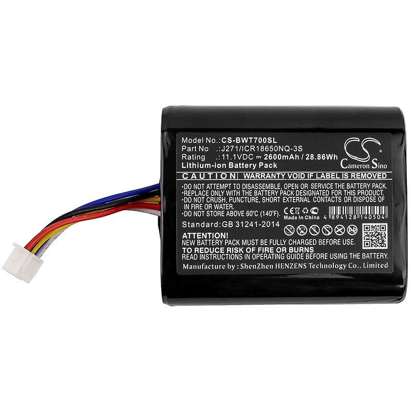 Li-ion Speaker Battery Fits Bowers & Wilkins, T7, Bowers & Wilkins 11.1v, 2600mah Speaker Cameron Sino Technology Limited