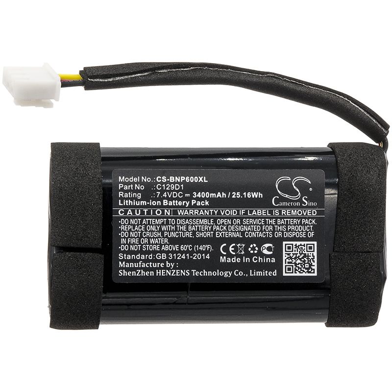 Li-ion Speaker Battery fits Bang & Olufse, 11400, 1140026, Beoplay P6 7.4V, 3400mAh Speaker Cameron Sino Technology Limited