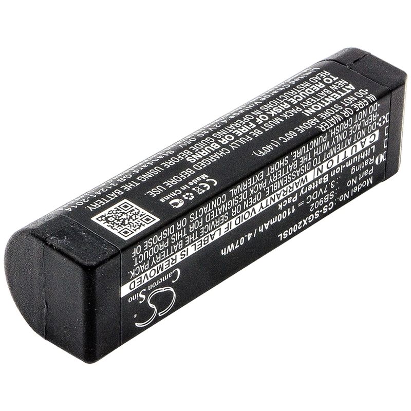 Li-ion Speaker Battery fits Shure, Glx-d Digital Wireless Systems, Glxd1, Glxd2 3.7V, 1100mAh Speaker Cameron Sino Technology Limited