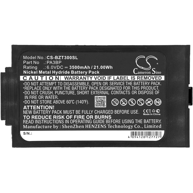 Ni-MH Battery fits Bullard, Pa30 Papr, Tri-filter, 6.0V, 3500mAh Thermal Camera Cameron Sino Technology Limited