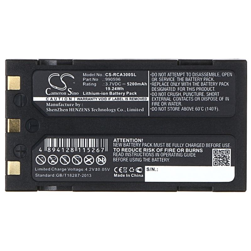 Li-ion Battery Fits Ridgid, 37888, 40798, Ca-100 3.7v, 5200mah Thermal Camera Cameron Sino Technology Limited