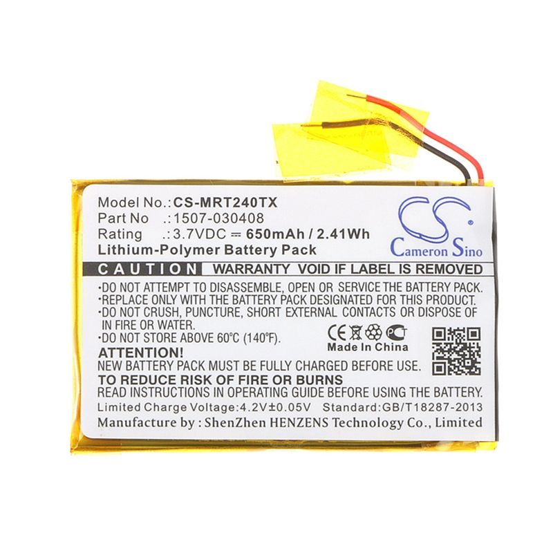 Li-Polymer Battery fits Rii, I24t, Mini I24, Rt-mwk24t 3.7V, 650mAh Keyboard,Mouse Cameron Sino Technology Limited