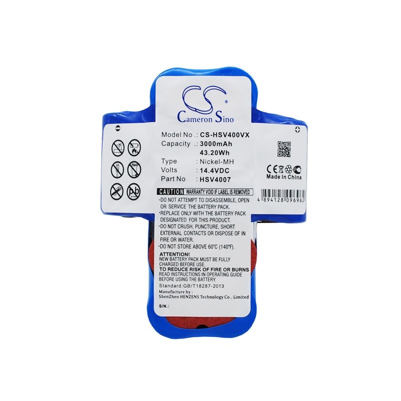 Ni-MH Battery fits Hoover, Hsv40, Hoover 14.4V, 3000mAh Vacuum Cameron Sino Technology Limited