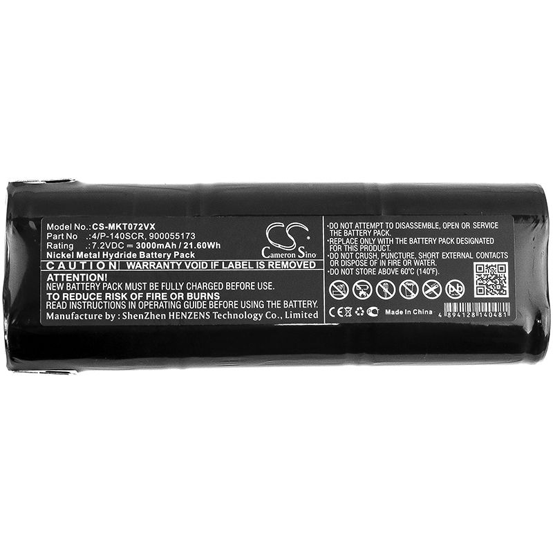 Ni-MH Battery fits Makita, 4072d, 4072dw, 7.2V, 3000mAh Vacuum Cameron Sino Technology Limited