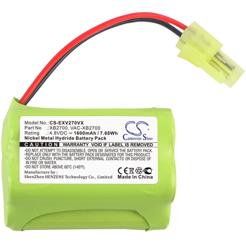 Ni-MH Battery fits Euro Pro, V2700z, Xb2700, Shark 4.8V, 1600mAh Vacuum Cameron Sino Technology Limited