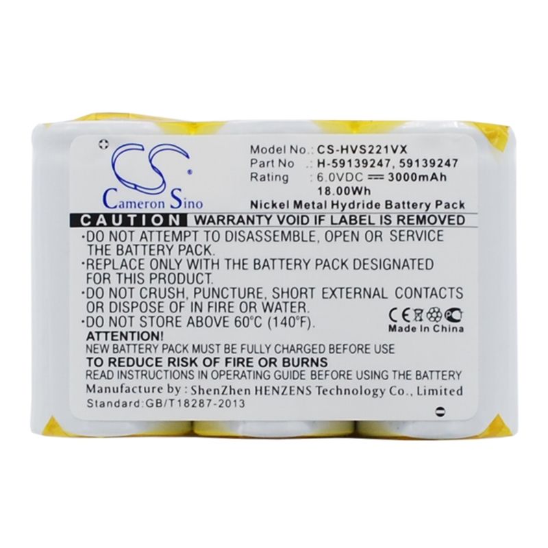 Ni-MH Battery fits Hoover, S2211, S2211-100, 6.0V, 3000mAh Vacuum Cameron Sino Technology Limited