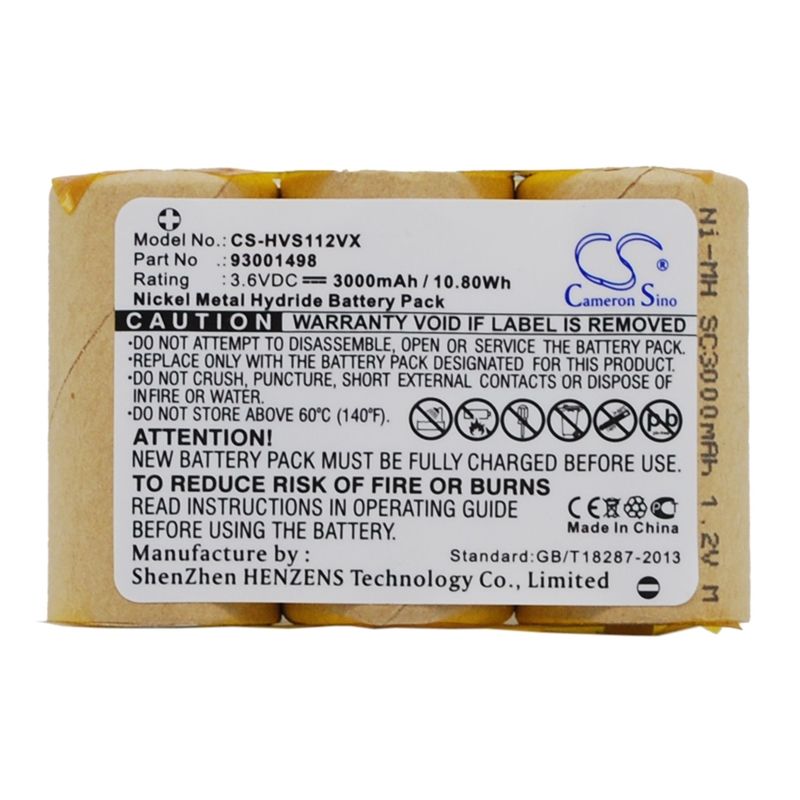 Ni-mh Battery Fits Hoover, S1120, Hoover 3.6v, 3000mah Vacuum Cameron Sino Technology Limited
