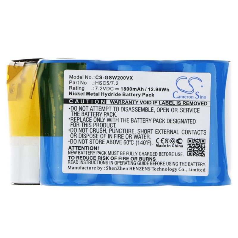Ni-MH Battery fits Gtech, Sw01, Sw02, Sw04 7.2V, 1800mAh Vacuum Cameron Sino Technology Limited