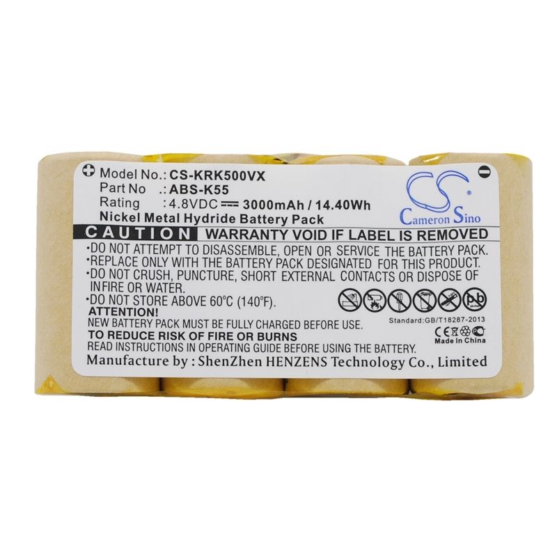 Ni-MH Battery fits Karcher, 1.258-116.0, 1.258-409.0, 50 Display 35 4.8V, 3000mAh Vacuum Cameron Sino Technology Limited