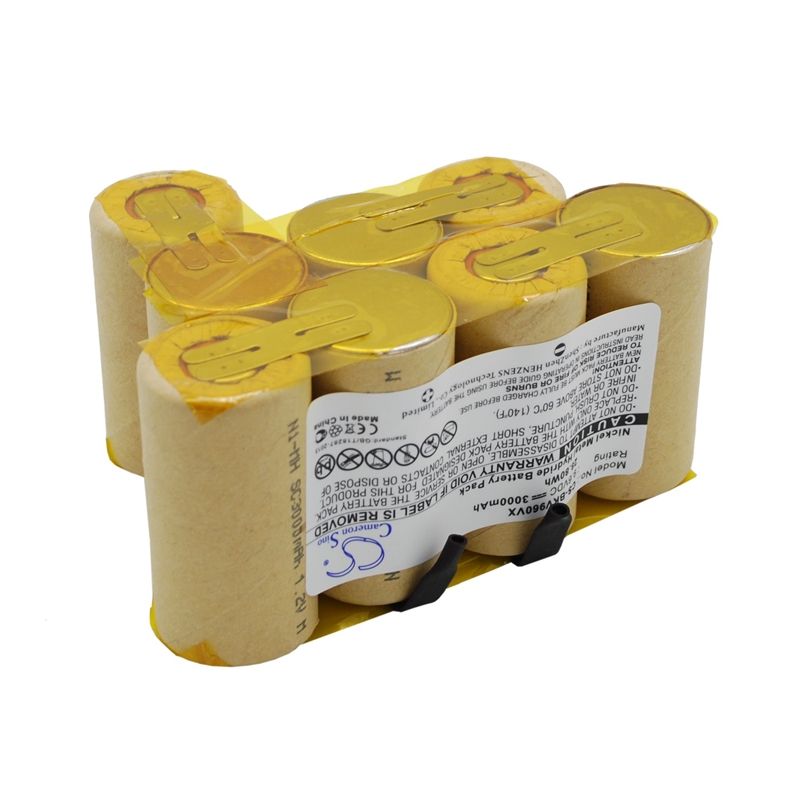 Ni-MH Battery fits Black & Decker, Dv9605 9.6V, 3000mAh Vacuum Cameron Sino Technology Limited