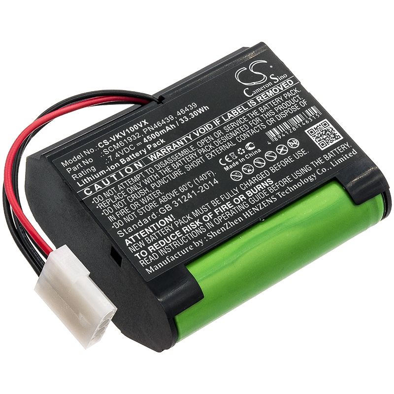 Li-ion Battery fits Vorwerk, Kobold Vr100, Vorwerk 7.4V, 4500mAh Vacuum Cameron Sino Technology Limited