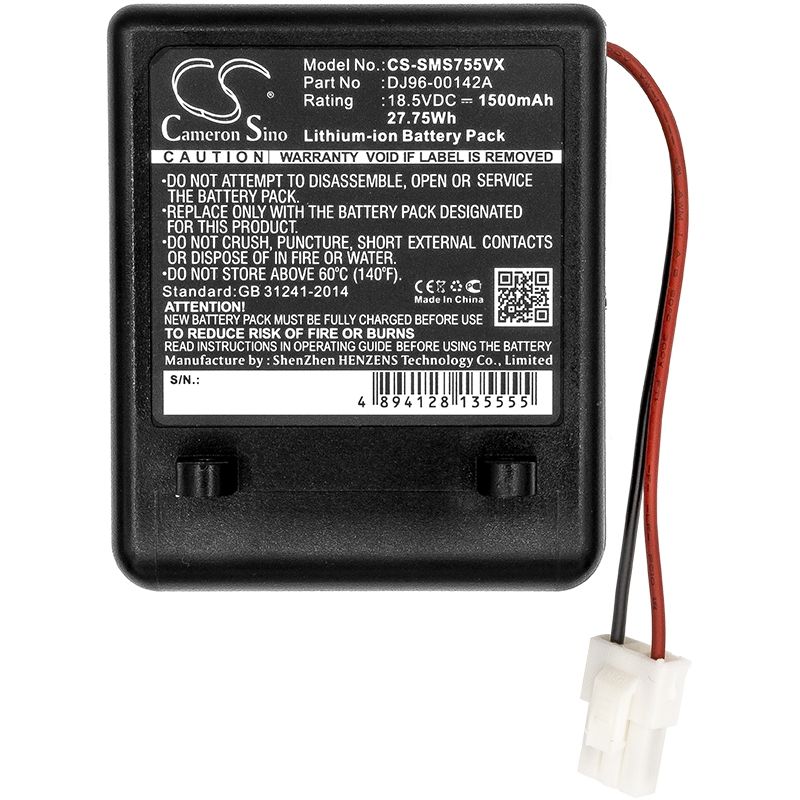 Li-ion Battery fits Samsung, Ss7550, Ss7550m, Ss7555 18.5V, 1500mAh Vacuum Cameron Sino Technology Limited