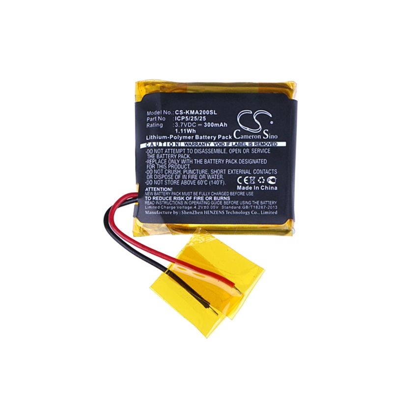 Li-Polymer Battery fits Rocketfish, Rf-mab2, Rf-mab2-t, 3.7V, 300mAh Wireless Headset Cameron Sino Technology Limited