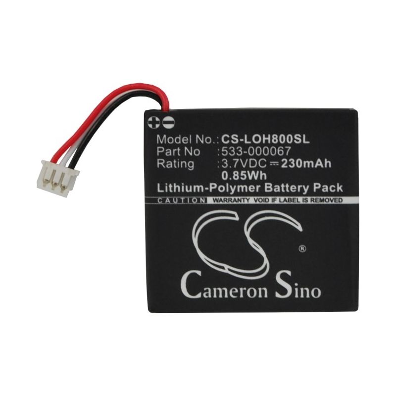 Li-polymer Battery Fits Logitech, H800, Logitech 3.7v, 230mah Wireless Headset Cameron Sino Technology Limited