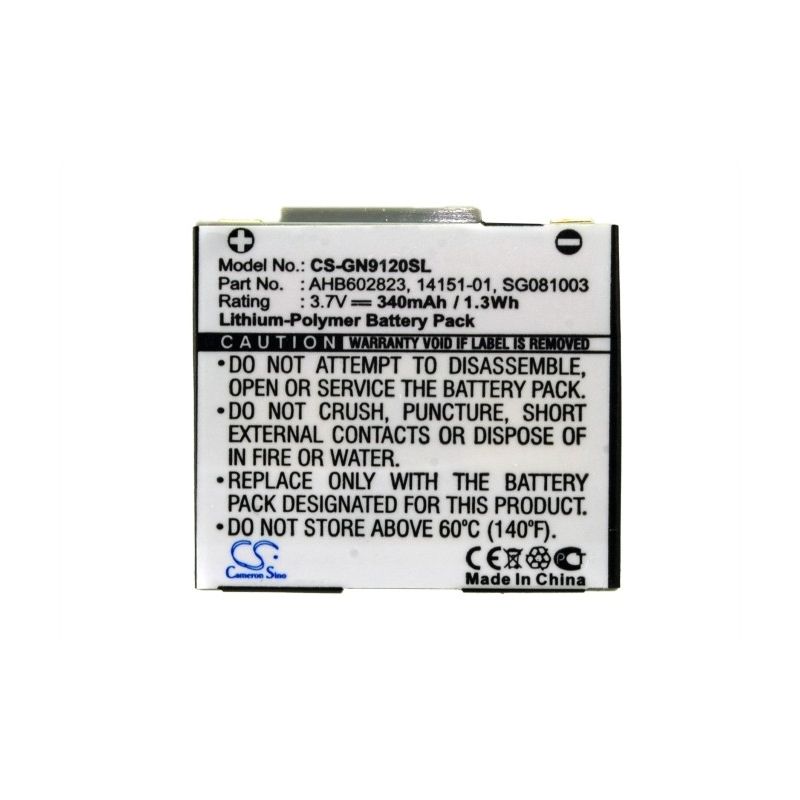 Li-polymer Battery Fits Gn, Netcom 9120, Netcom 9125, 3.7v, 340mah Wireless Headset Cameron Sino Technology Limited