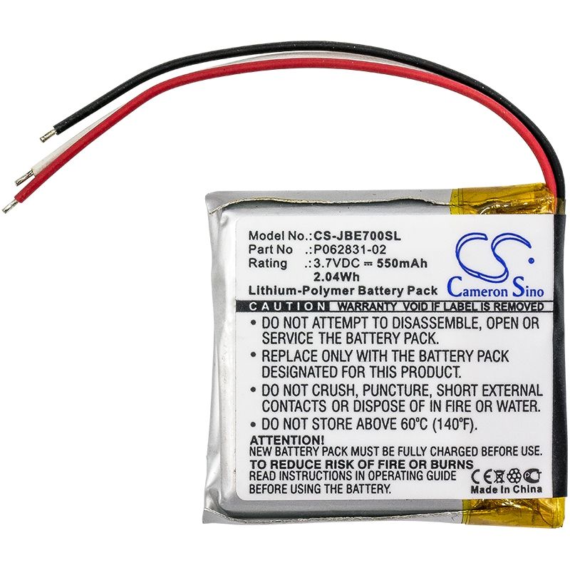 Li-Polymer Battery fits Jbl, Everest 300, Everest 700, 3.7V, 550mAh Wireless Headset Cameron Sino Technology Limited