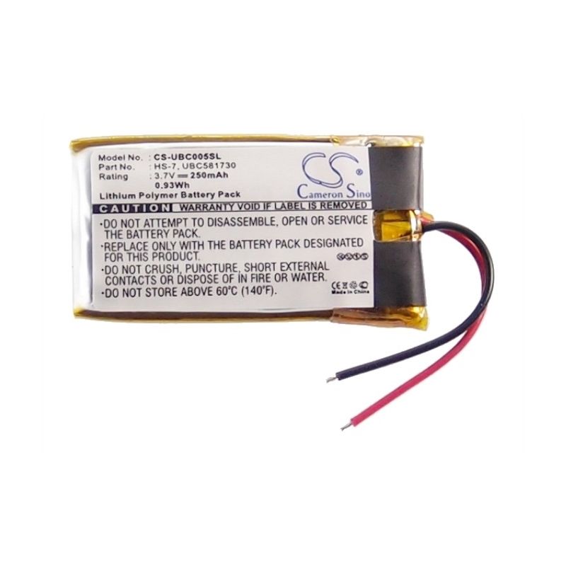 Li-Polymer Battery fits Ultralife, Ubc005, Ubc581730, Ubp005 3.7V, 250mAh Wireless Headset Cameron Sino Technology Limited