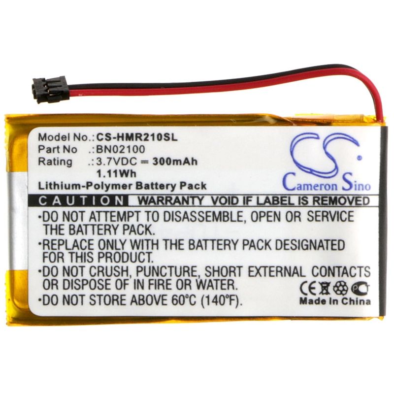 Li-Polymer Battery fits Htc, Mini Bl R120 Bluetooth Media Handset, Htc 3.7V, 300mAh Wireless Headset Cameron Sino Technology Limited