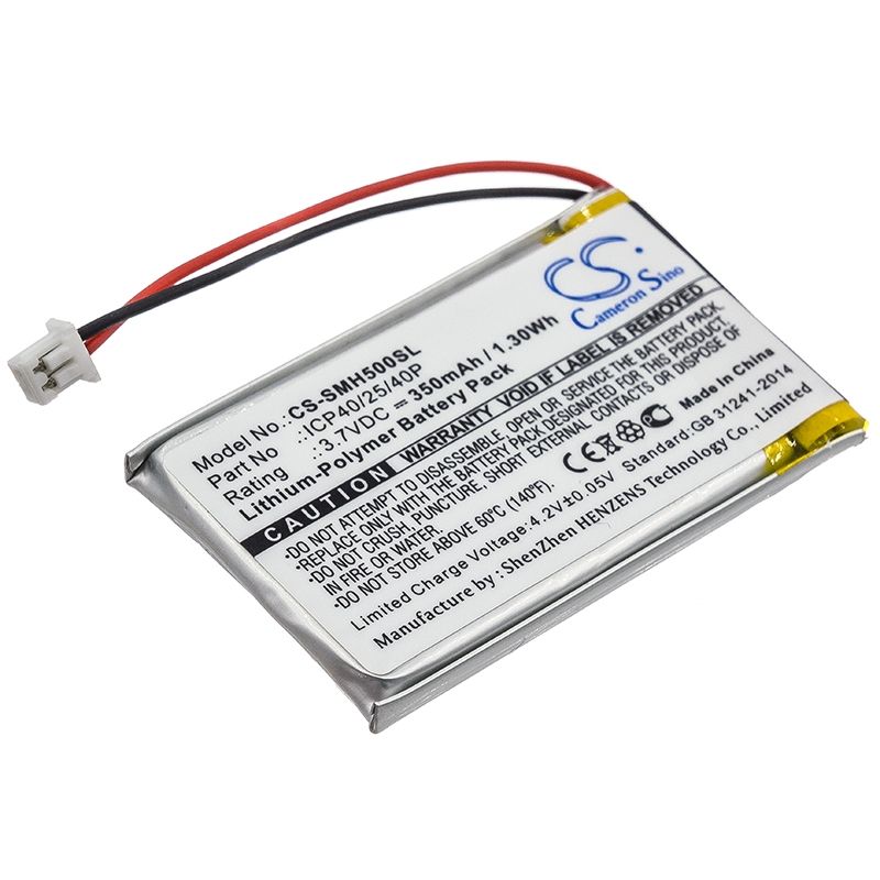 Li-polymer Battery Fits Sena, Smh-5, Sena 3.7v, 350mah Wireless Headset Cameron Sino Technology Limited