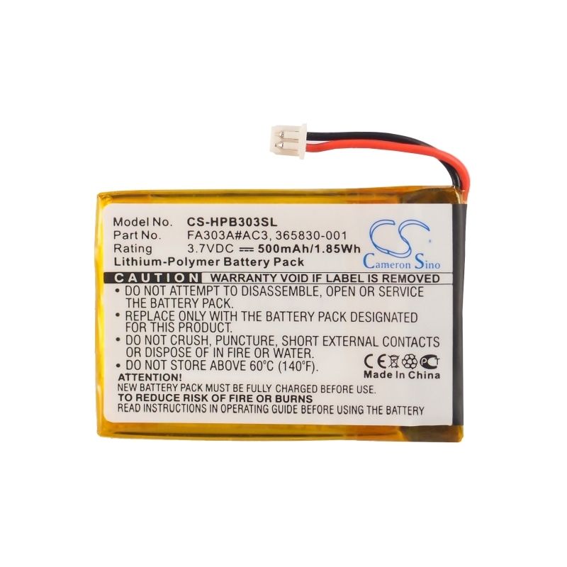 Li-Polymer Battery fits Hp, Bluetooth Stereo Headphones, Hp 3.7V, 500mAh Wireless Headset Cameron Sino Technology Limited
