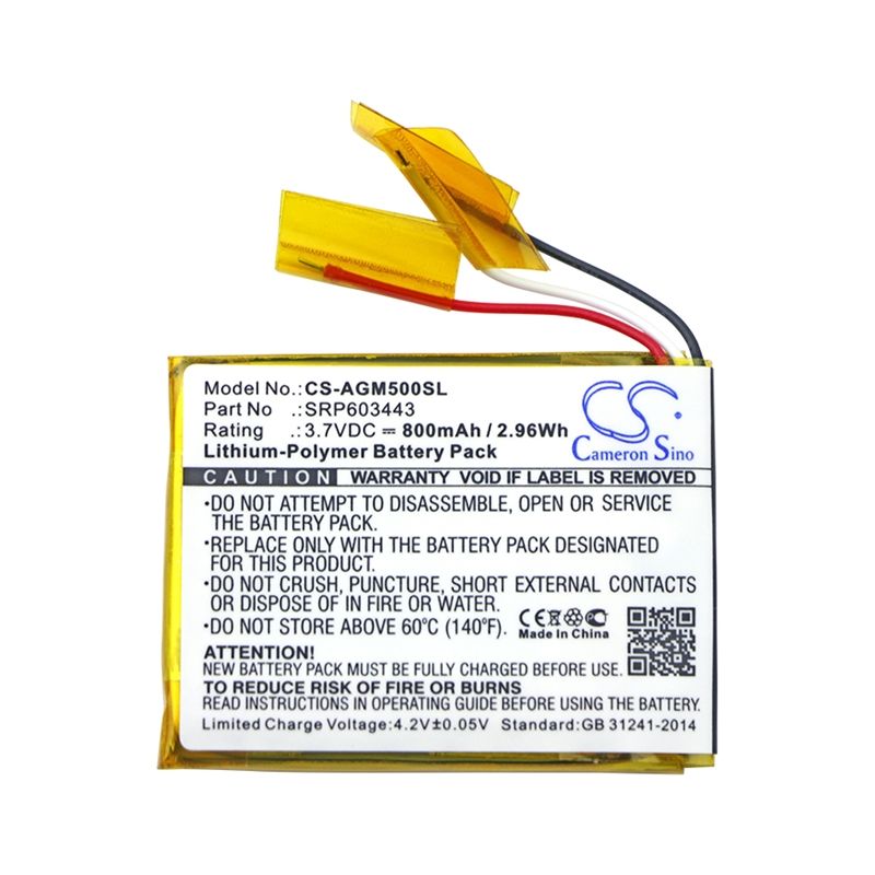 Li-polymer Battery Fits Astro, A50, Astro 3.7v, 800mah Wireless Headset Cameron Sino Technology Limited