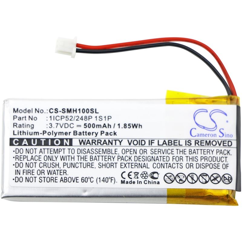 Li-polymer Battery Fits Sena, Smh-10, Smh-10 Lifespan, 3.7v, 500mah Wireless Headset Cameron Sino Technology Limited