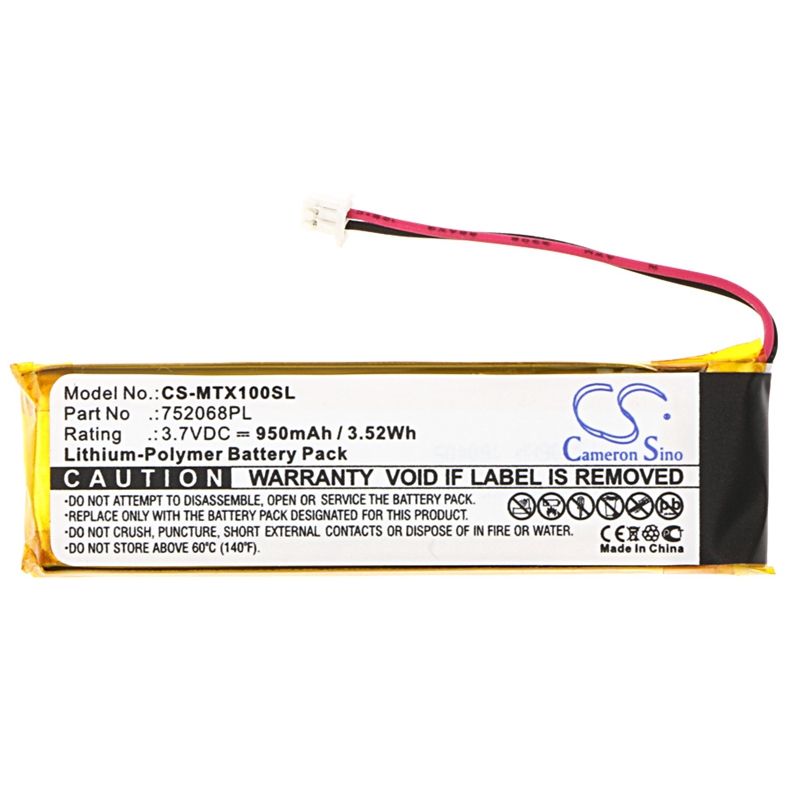 Li-Polymer Battery fits Midland, Btfm, Btnext, Btx1 3.7V, 950mAh Wireless Headset Cameron Sino Technology Limited