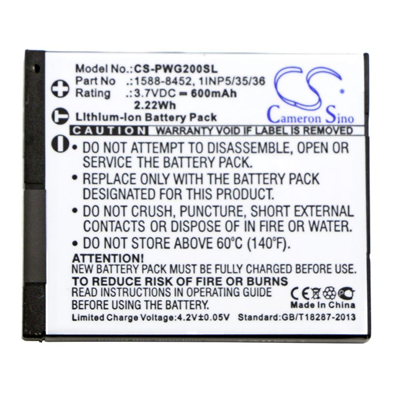 Li-ion Battery fits Panasonic, Rp-wfg20, Rp-wfg20e, Rp-wfg20e-k 3.7V, 600mAh Wireless Headset Cameron Sino Technology Limited