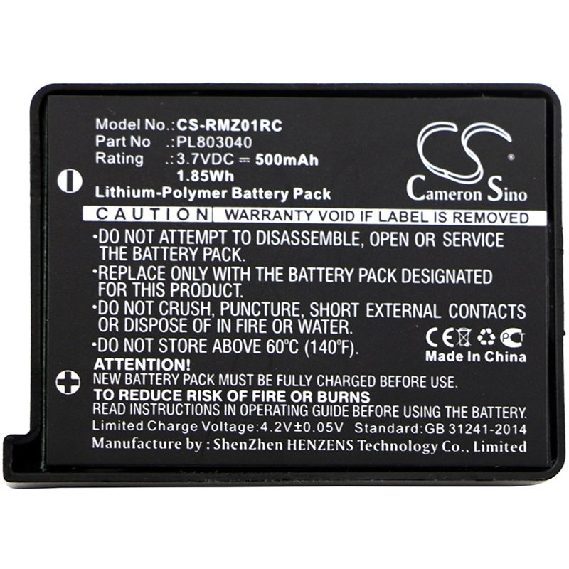 Li-polymer Battery Fits Razer, Rz01-0133, Rz84-01330100, Turret 3.7v, 500mah Keyboard,Mouse Cameron Sino Technology Limited