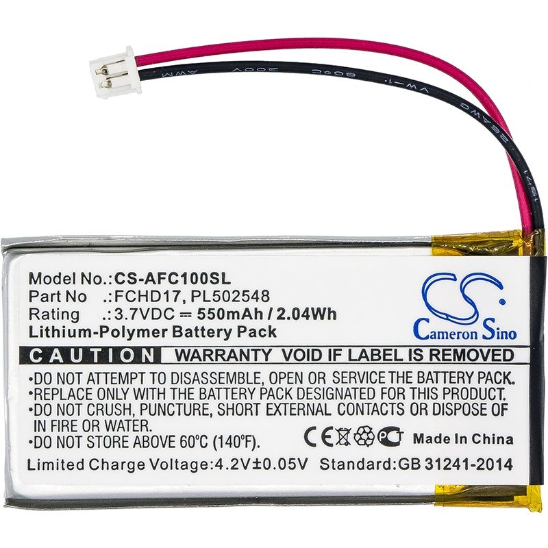 Li-Polymer Battery fits Acme, Carc, Flycamone 720p, Flycamone Hd 3.7V, 550mAh Camera Cameron Sino Technology Limited