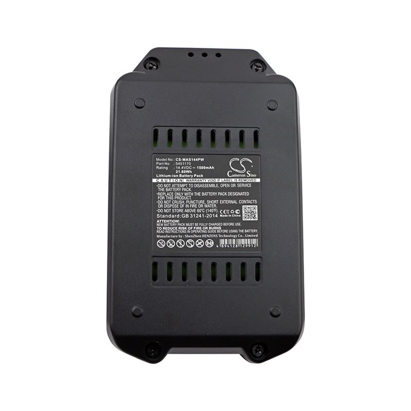 Li-ion Battery fits Meister Craft, 5450880, Mas144, Mas144vl 14.4V, 1500mAh Power Tools Cameron Sino Technology Limited