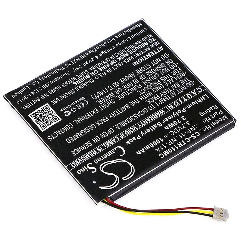 Li-Polymer Battery fits Casio, Tr Mini, Tr-m11 3.7V, 1000mAh Camera Cameron Sino Technology Limited